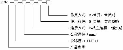 ZCM系列煤气电磁阀型号规格说明